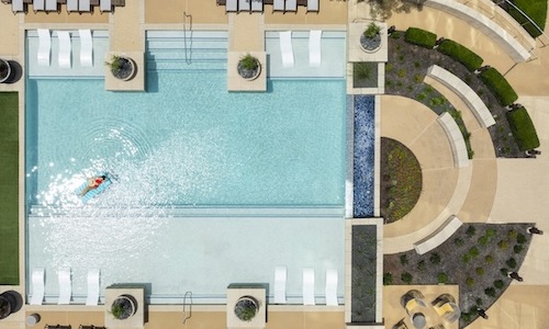 Private Events at Vero West Village aerial of a pool