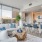 living and kitchen area with city views