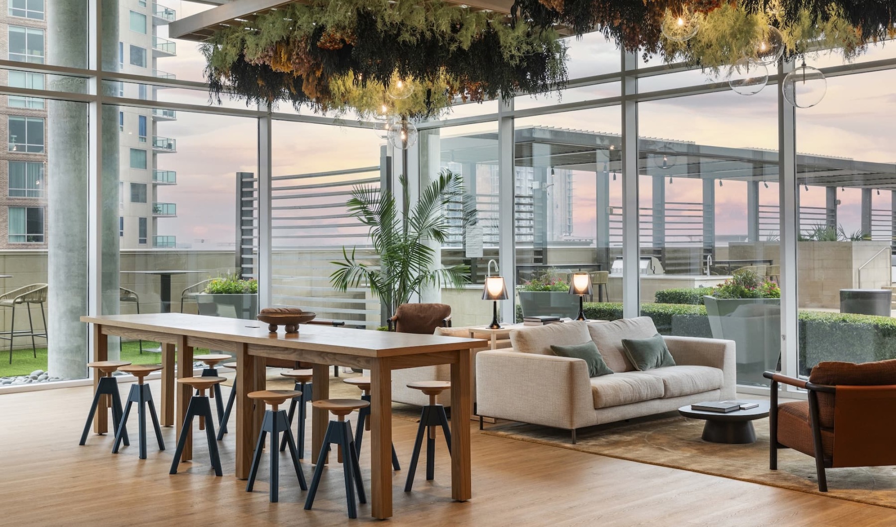 lounge area with modern design and modern seating