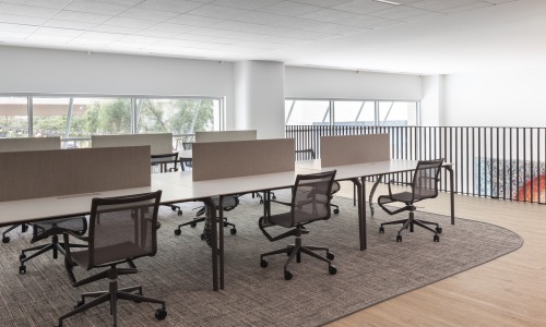 Desk on Level 2 rows of desks