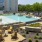 a swimming pool in a courtyard