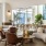 a living room with a large window