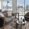 a living room with a large window