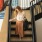 a person walking up a flight of stairs